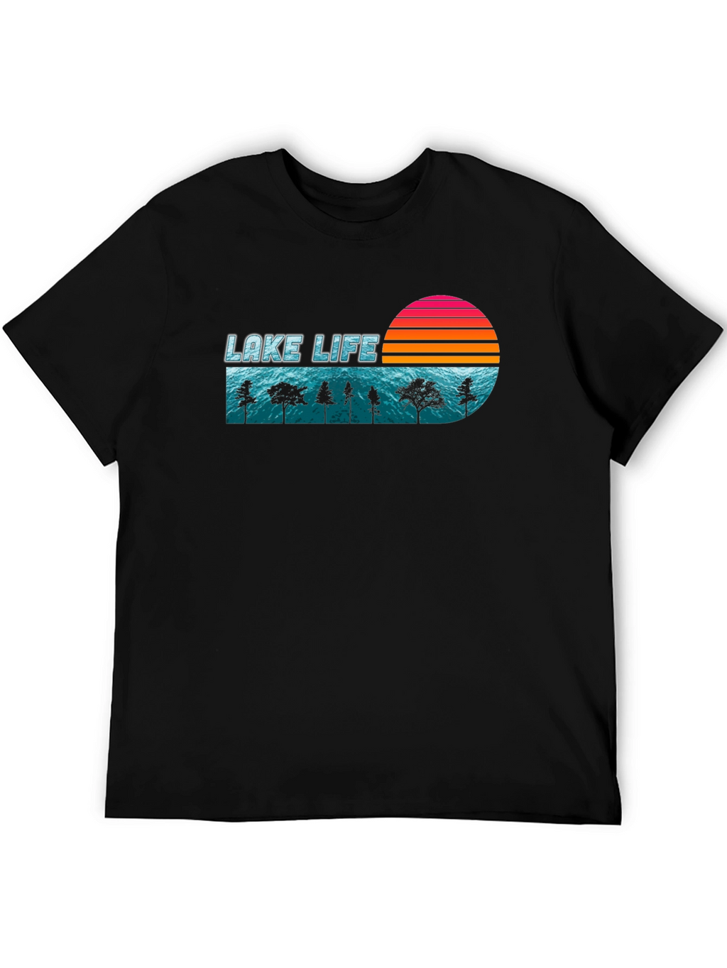 Lake Life Retro Sunset Graphic T-Shirt