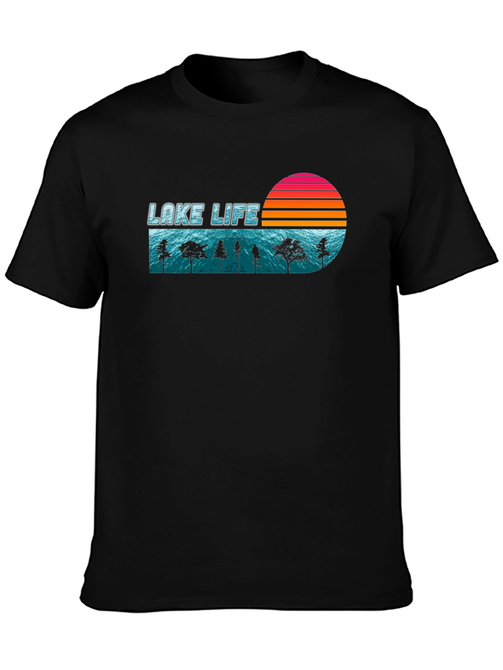 Lake Life Retro Sunset Graphic T-Shirt