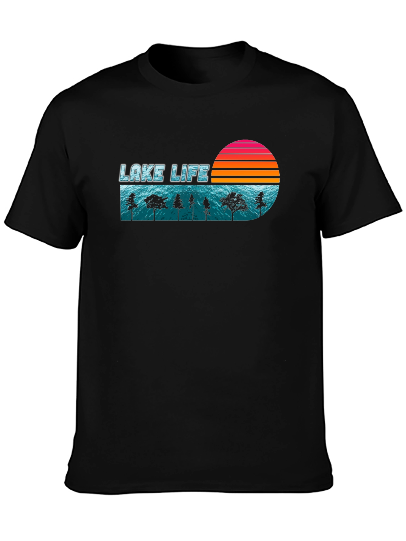 Lake Life Retro Sunset Graphic T-Shirt