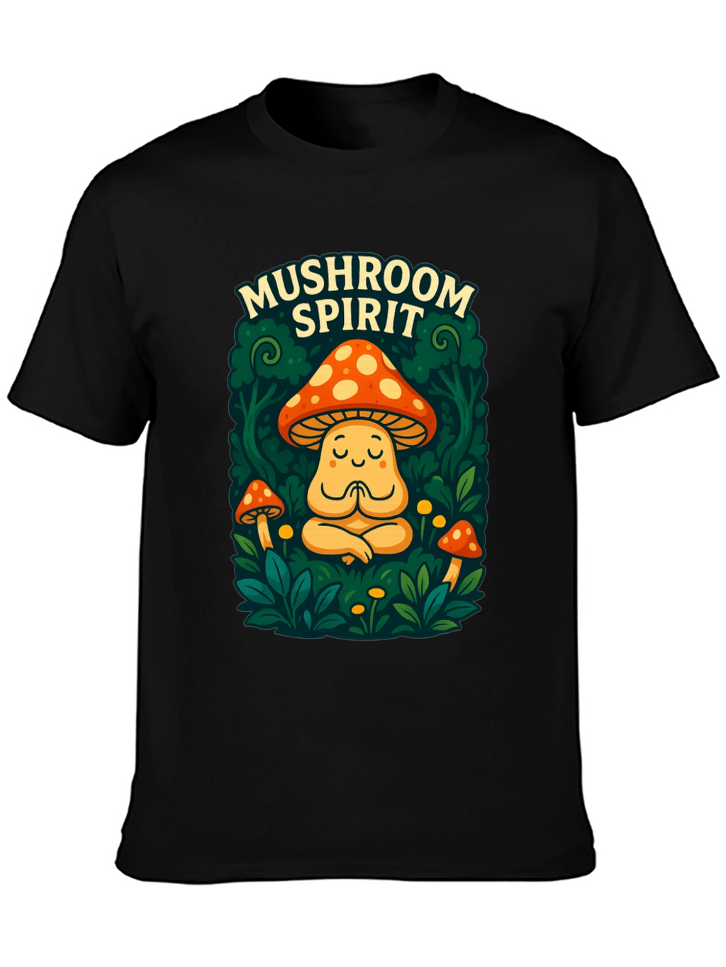 Mushroom Spirit Graphic Tee - Black