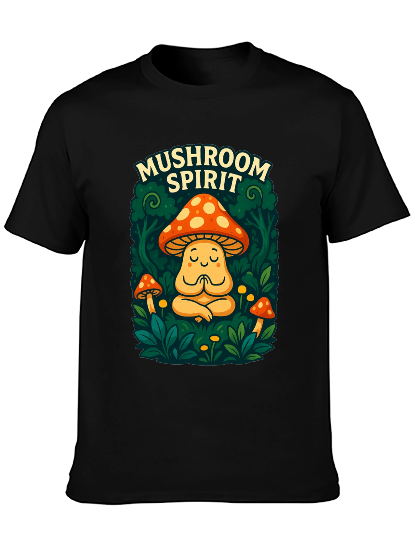 Mushroom Spirit Graphic Tee - Black