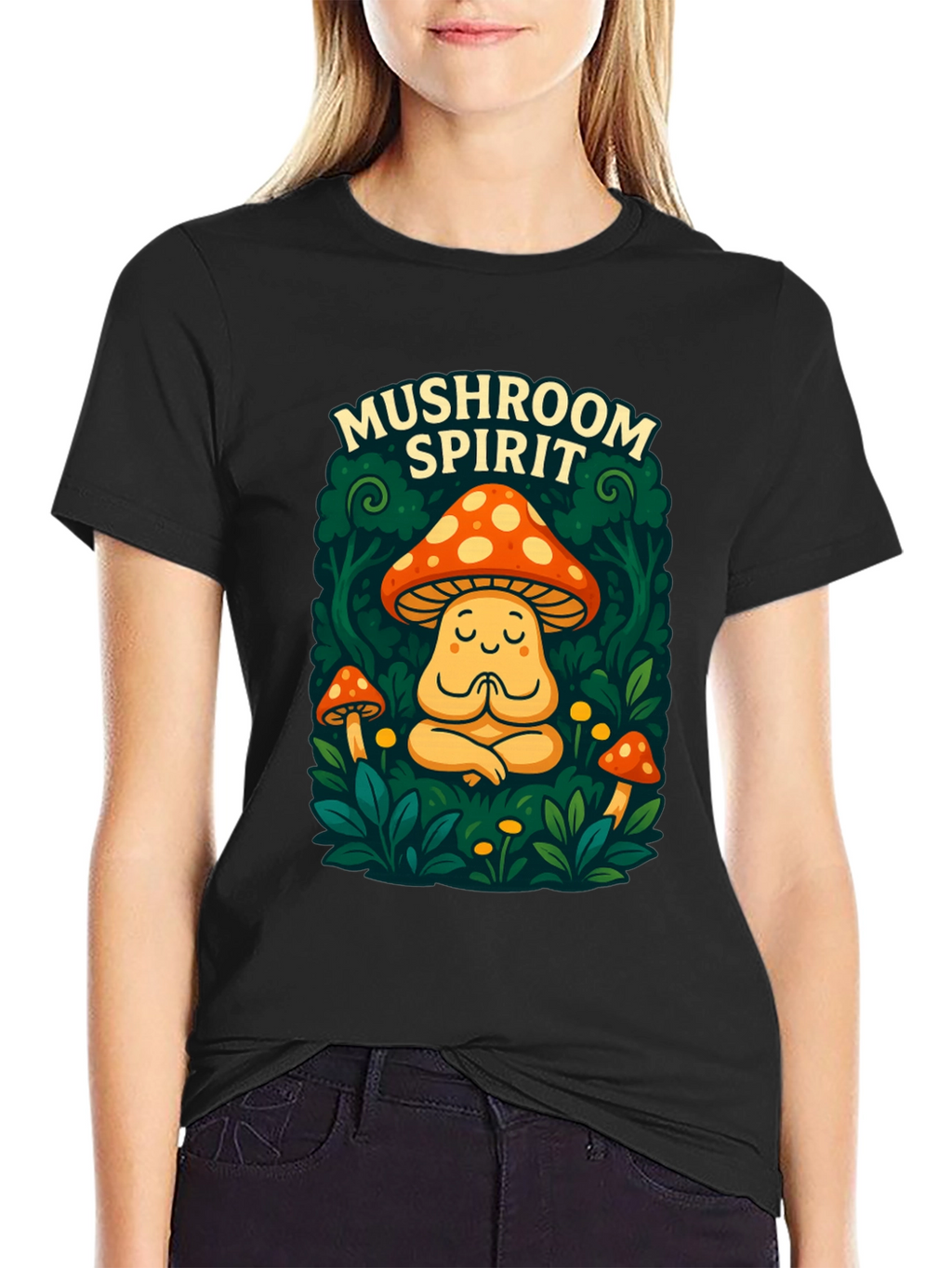 Mushroom Spirit Graphic Tee - Black
