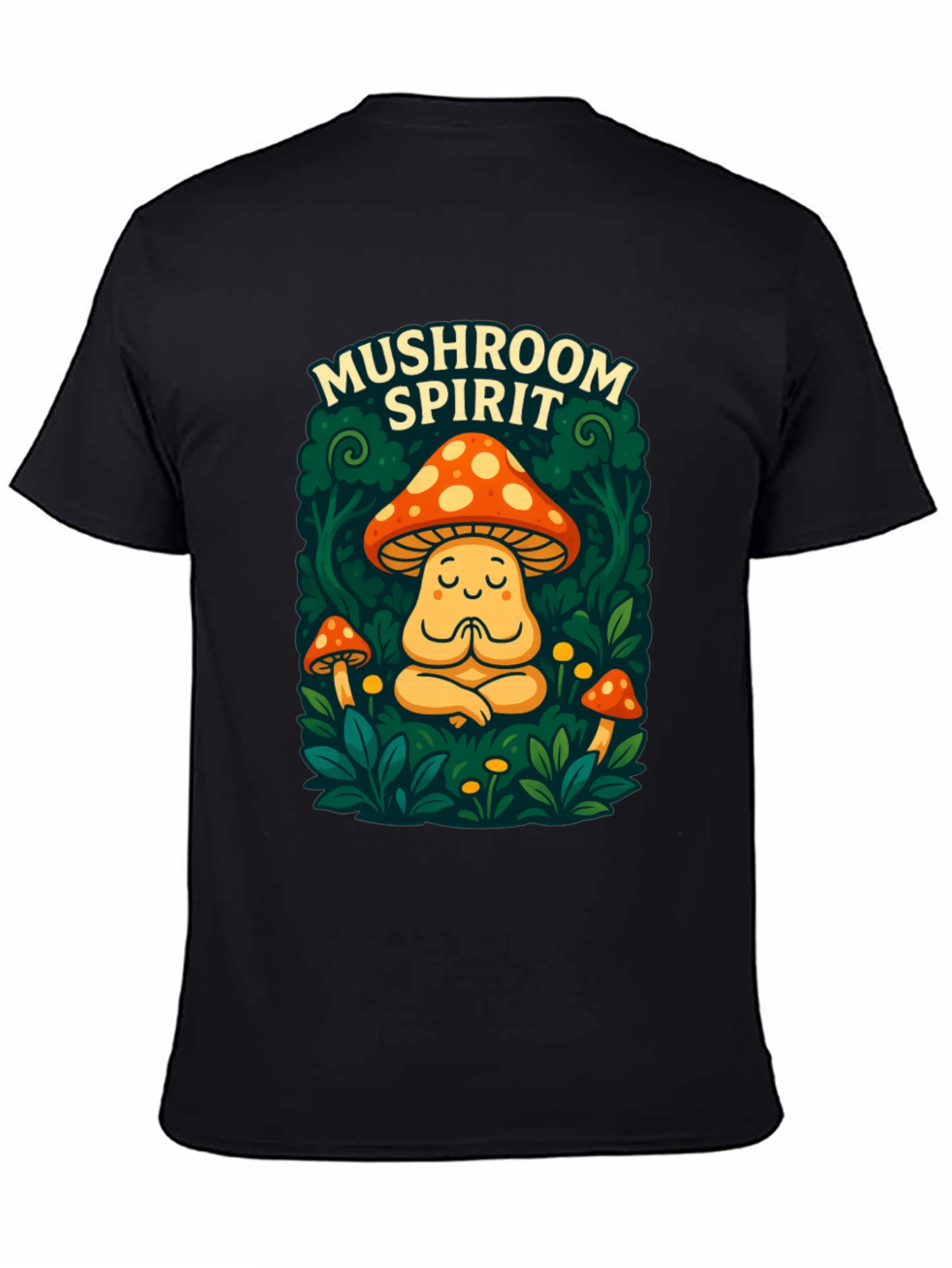 Mushroom Spirit Graphic Tee - Black