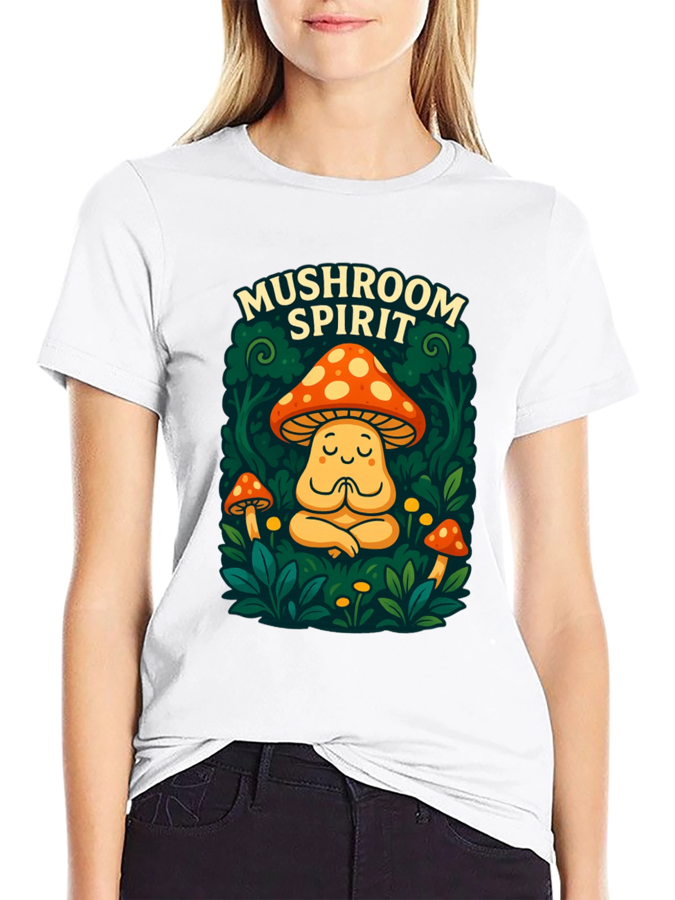 Mushroom Spirit Graphic Tee - Black