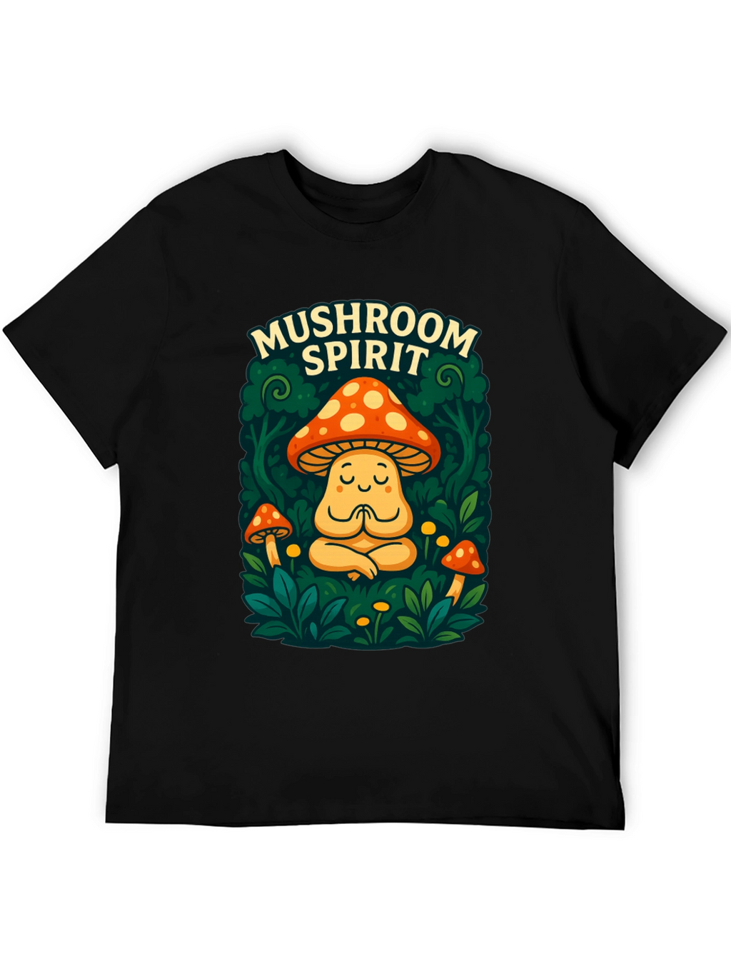 Mushroom Spirit Graphic Tee - Black
