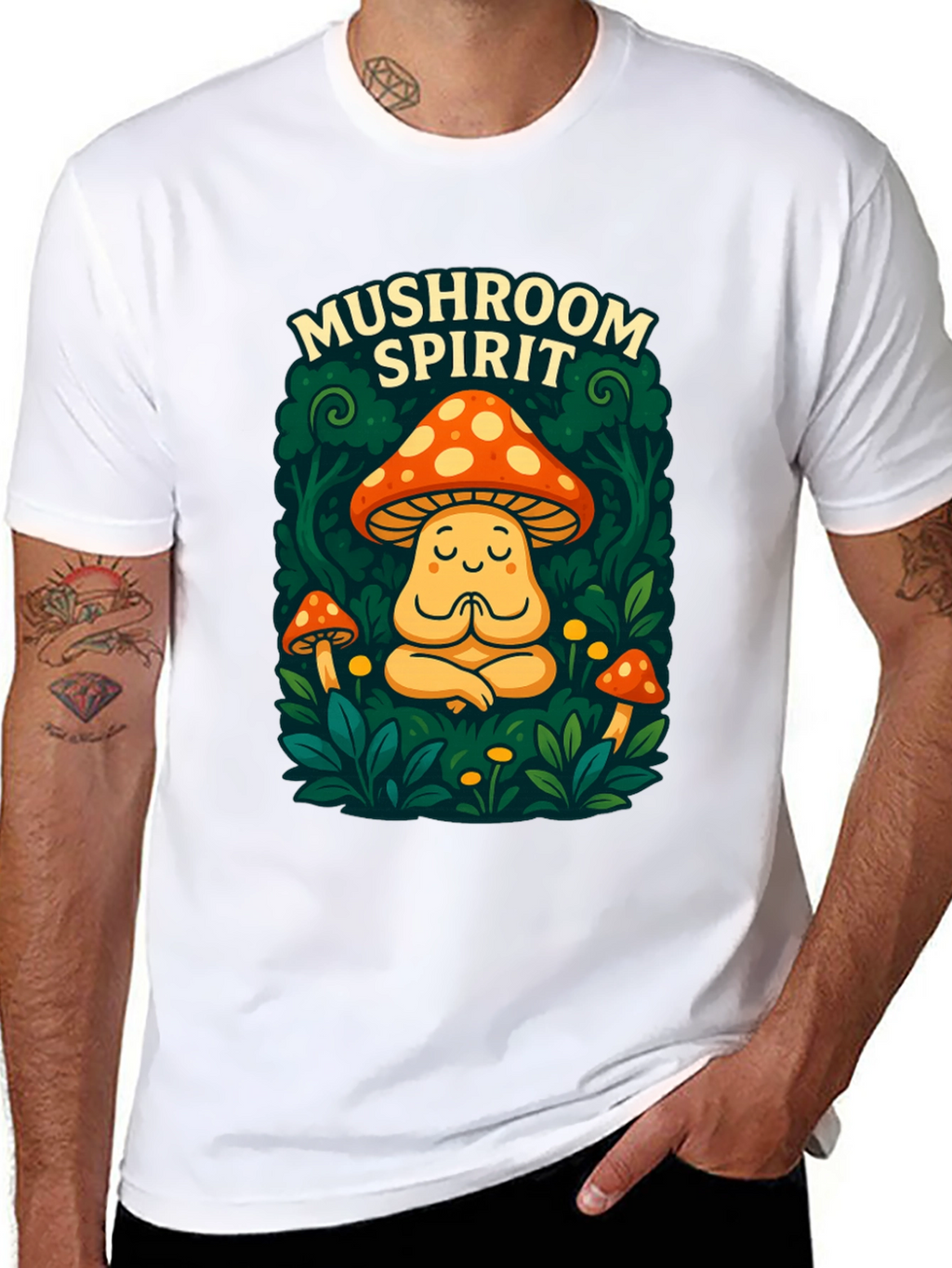Mushroom Spirit Graphic Tee - Black
