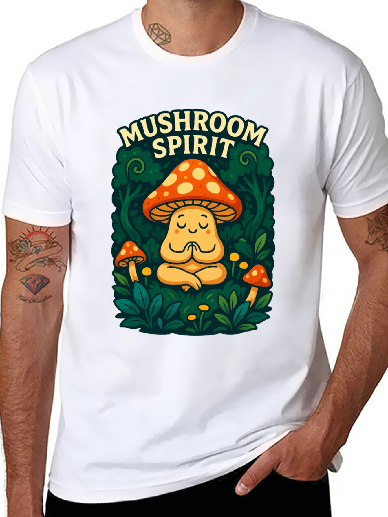 Mushroom Spirit Graphic Tee - Black