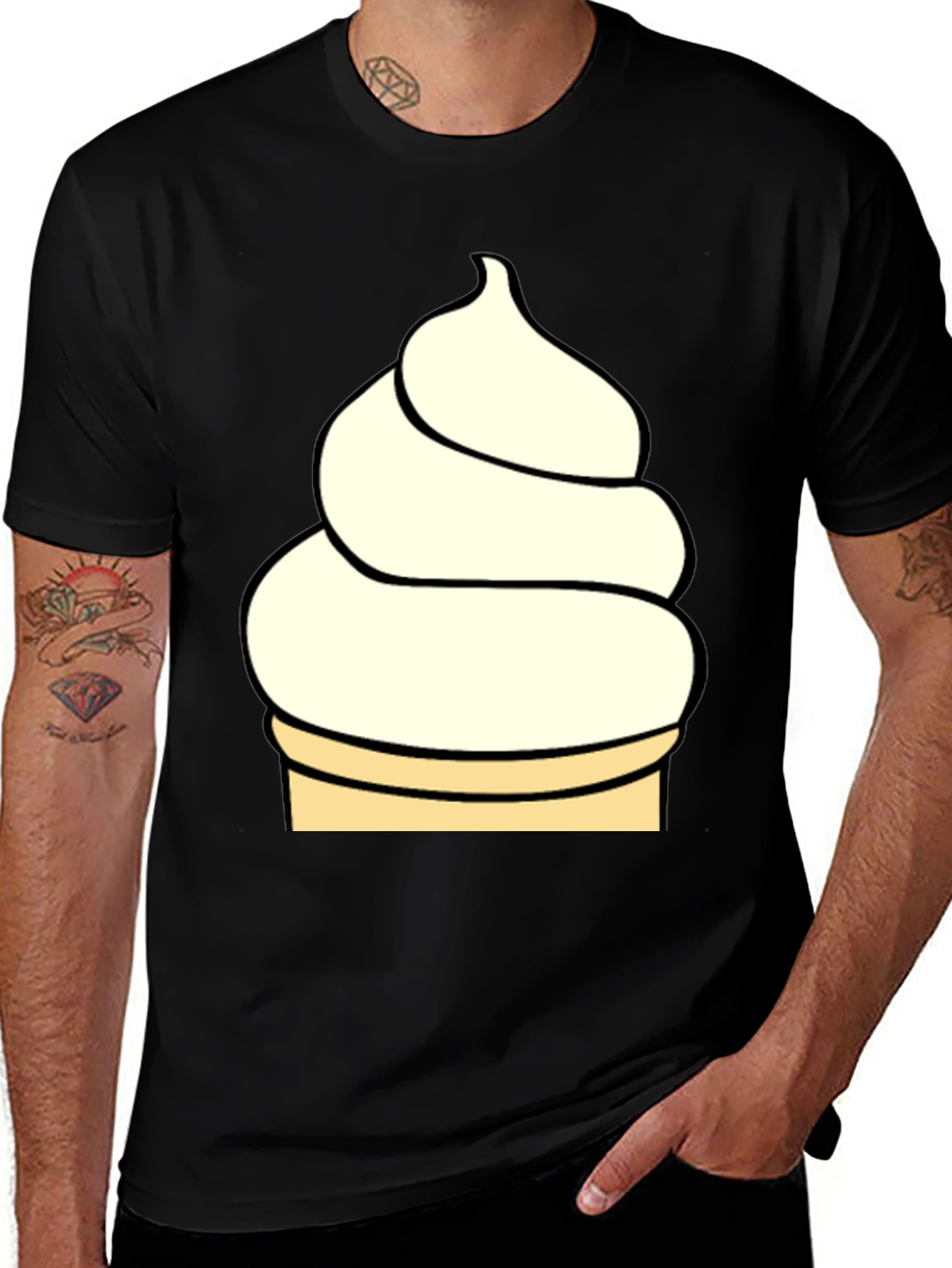 Ice Cream T-Shirt - Black Novelty Tee