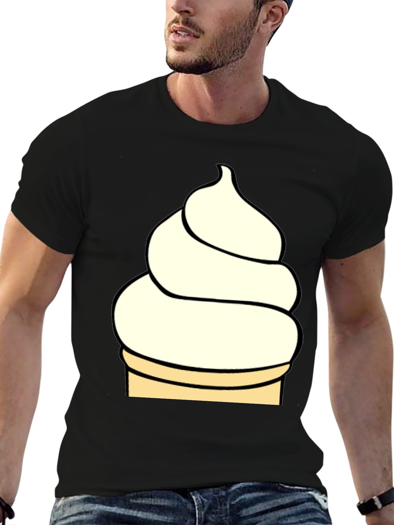 Ice Cream T-Shirt - Black Novelty Tee