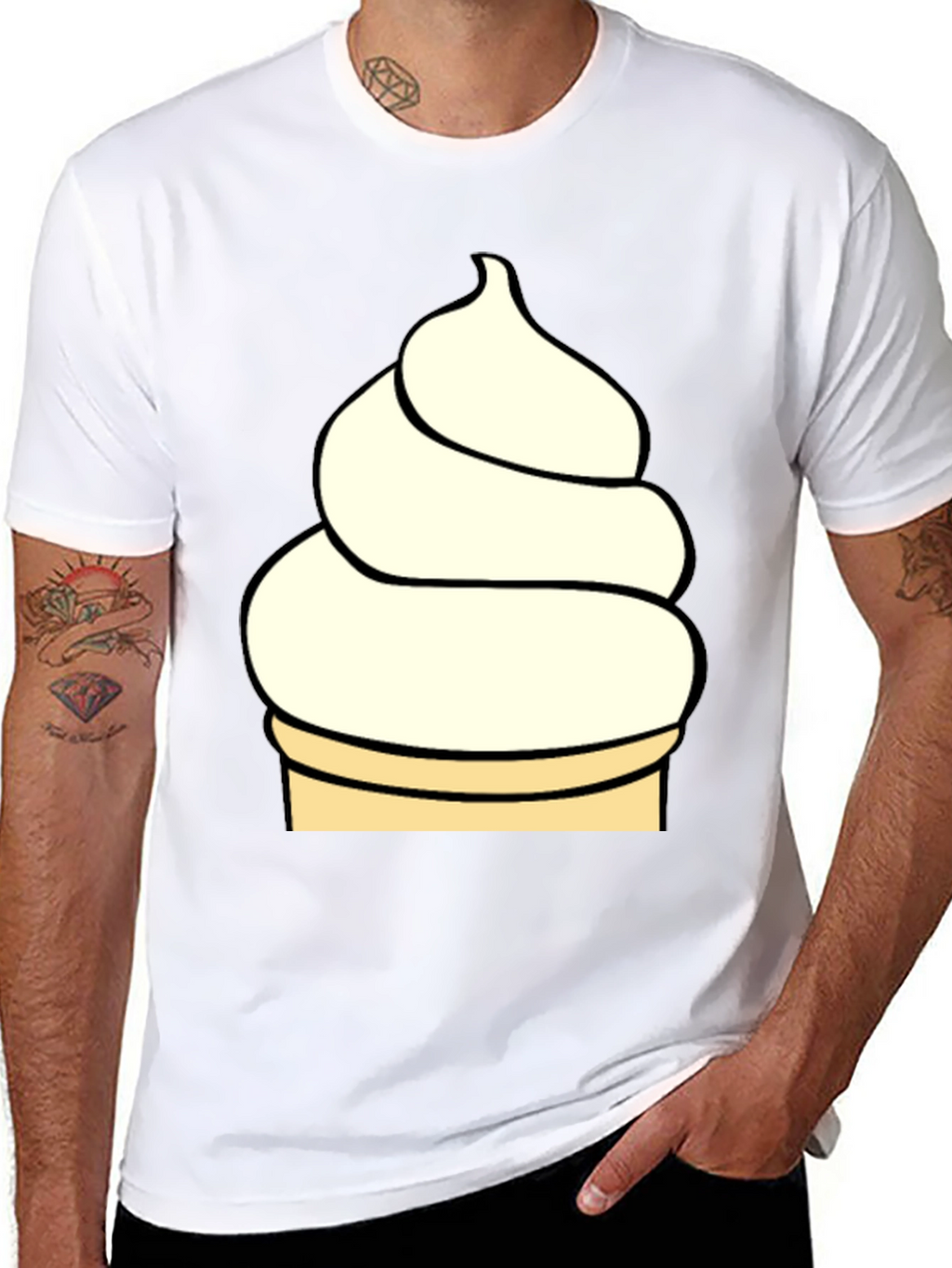 Ice Cream T-Shirt - Black Novelty Tee
