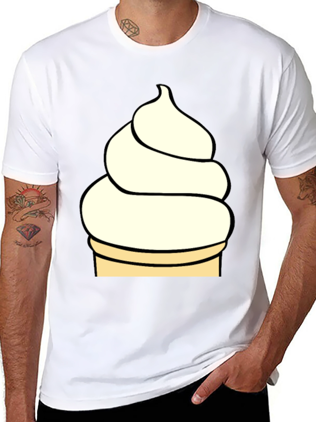 Ice Cream T-Shirt - Black Novelty Tee