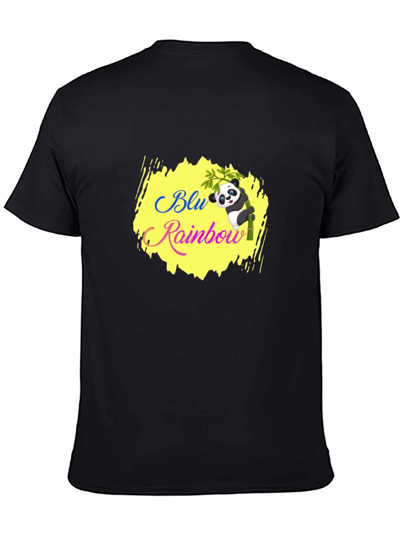 Blu Rainbow Panda T-Shirt - Black