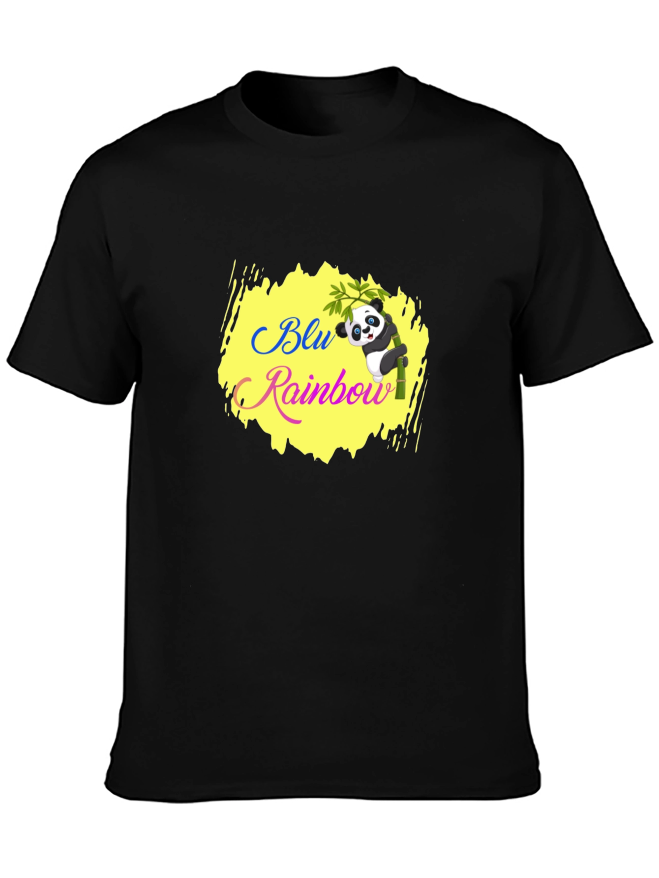 Blu Rainbow Panda T-Shirt - Black