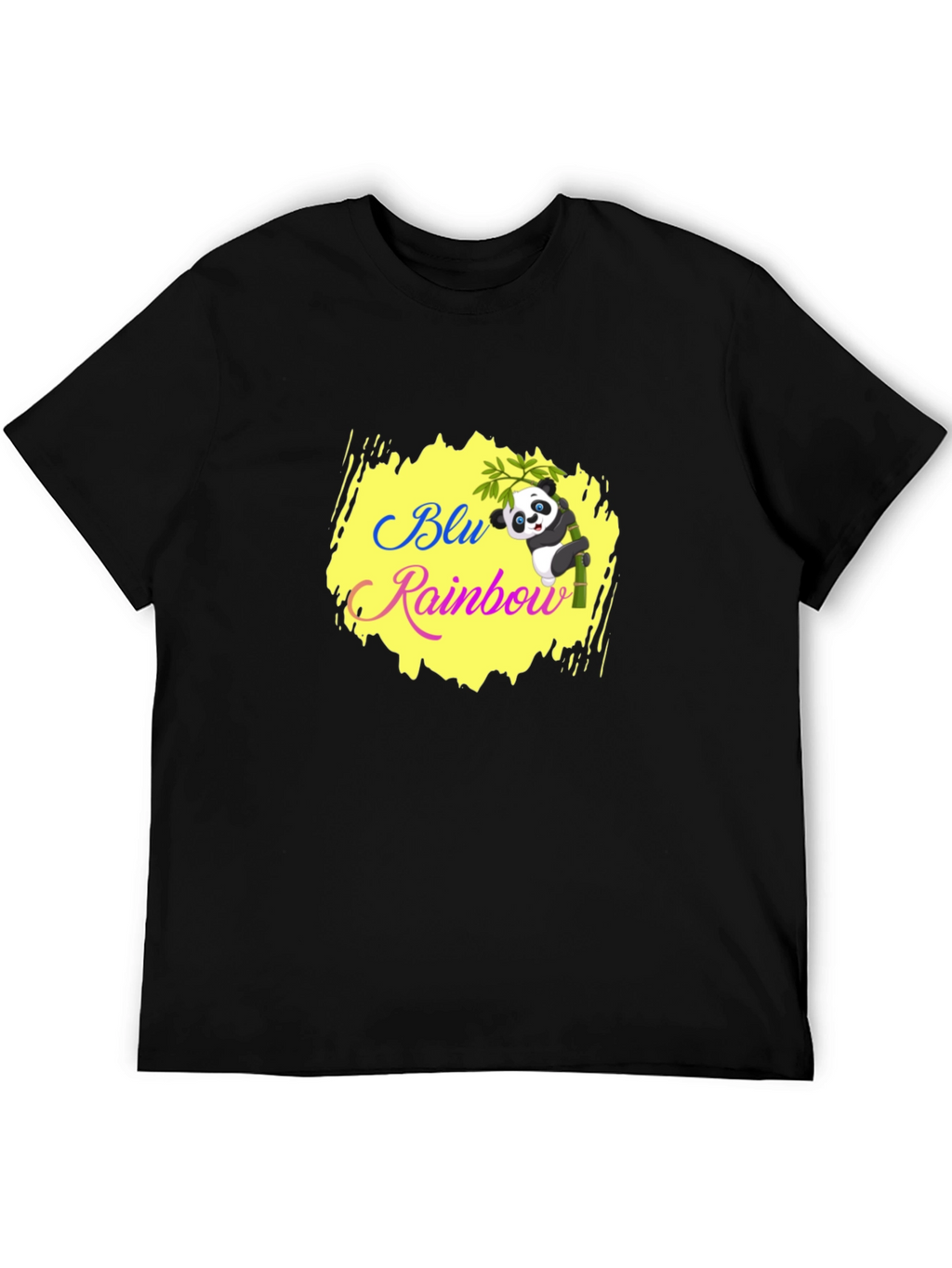 Blu Rainbow Panda T-Shirt - Black