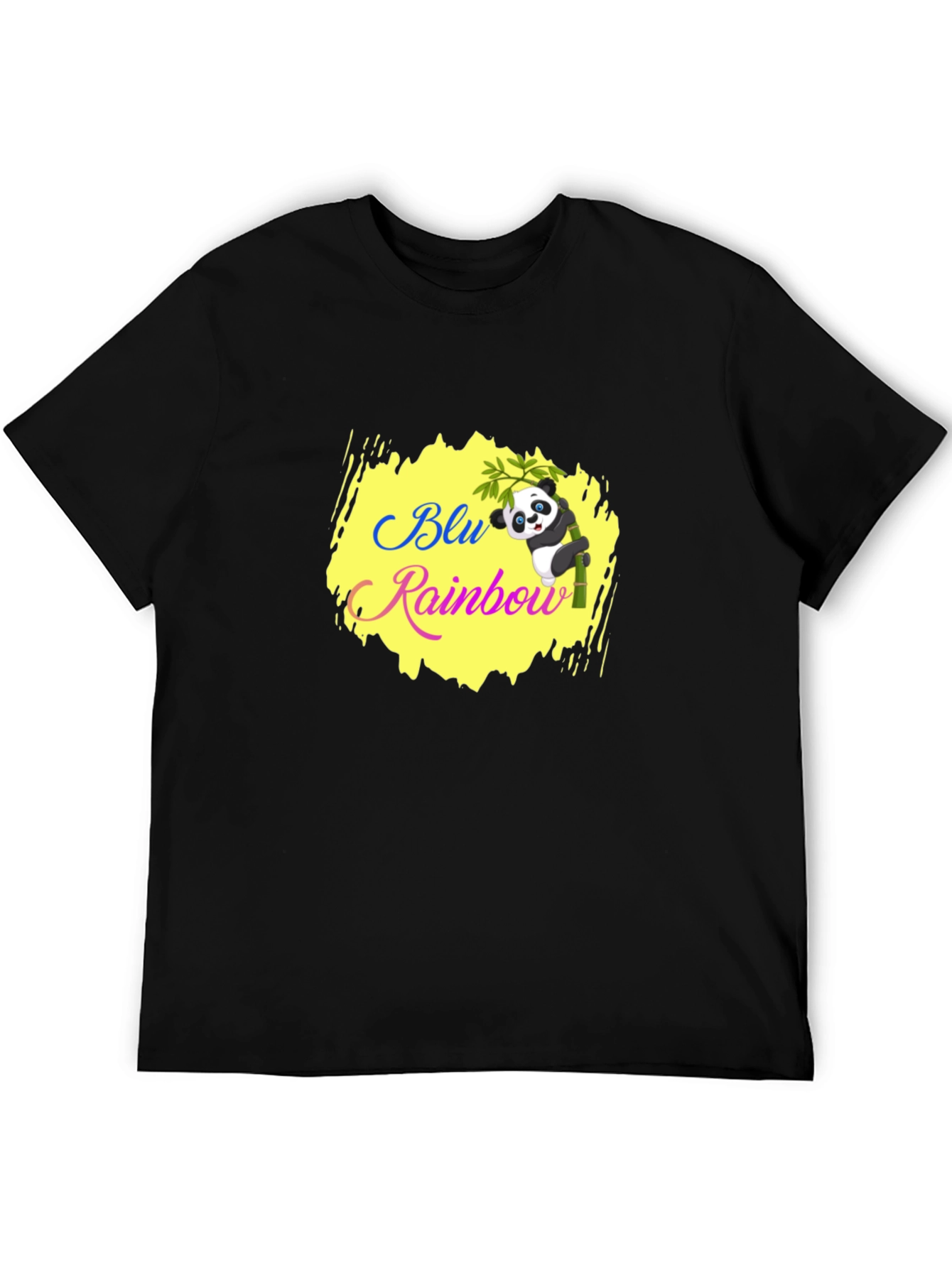 Blu Rainbow Panda T-Shirt - Black