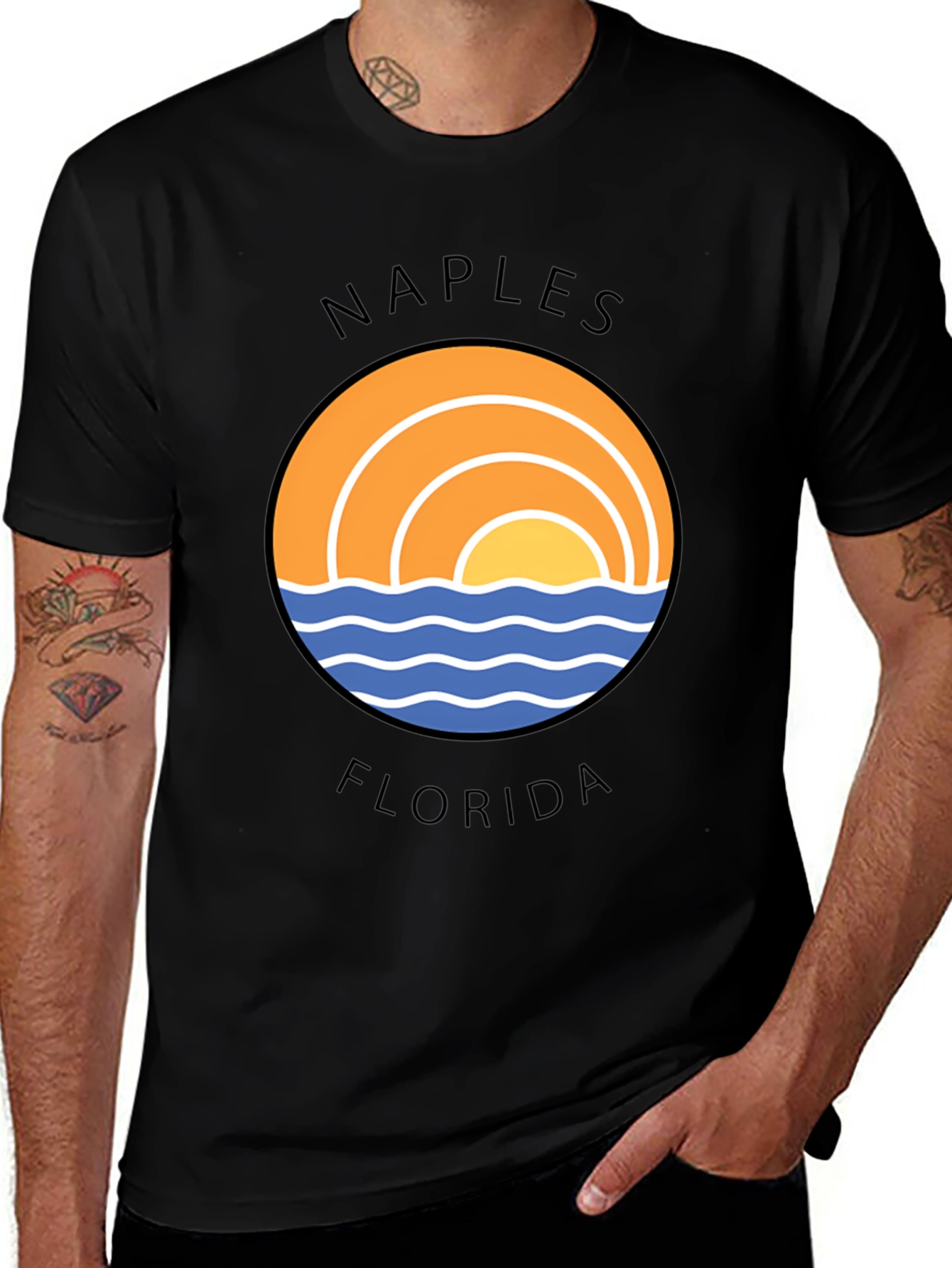 Naples Florida Graphic T-Shirt - Beach Sun Design