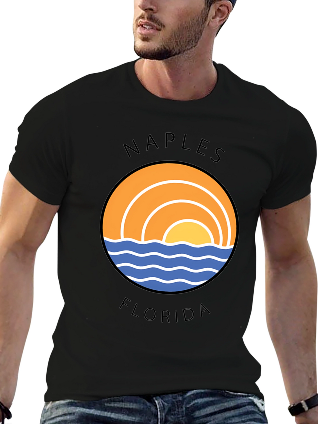 Naples Florida Graphic T-Shirt - Beach Sun Design