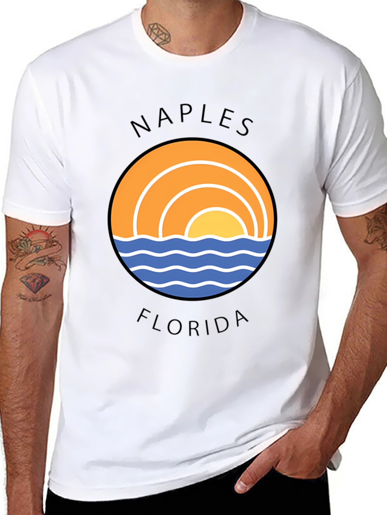 Naples Florida Graphic T-Shirt - Beach Sun Design