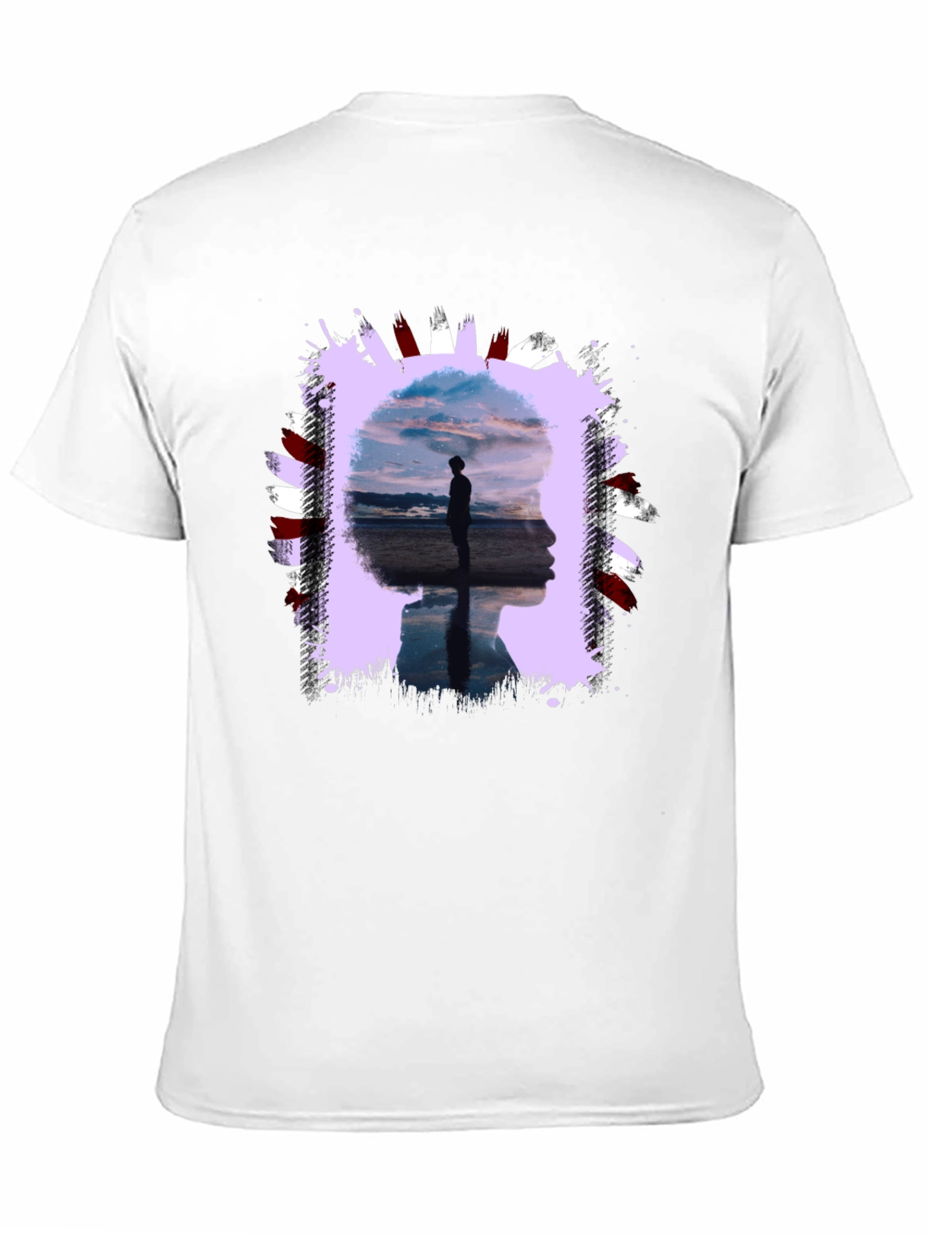 Abstract Silhouette Graphic Tee - Black