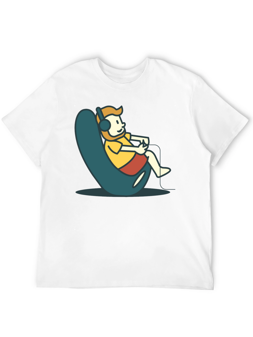 Gamer Cartoon Graphic Tee - Black Cotton Comfort