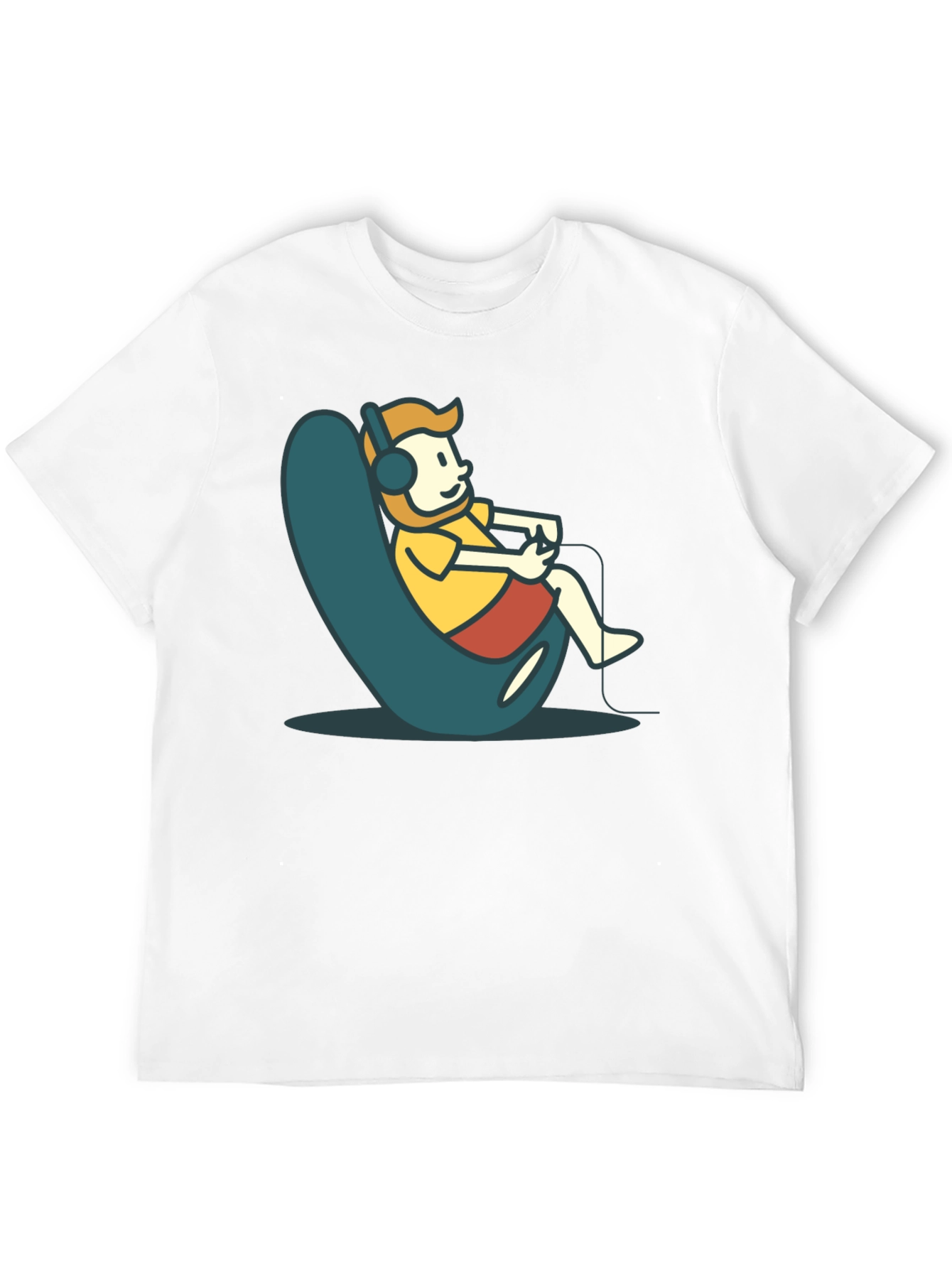 Gamer Cartoon Graphic Tee - Black Cotton Comfort