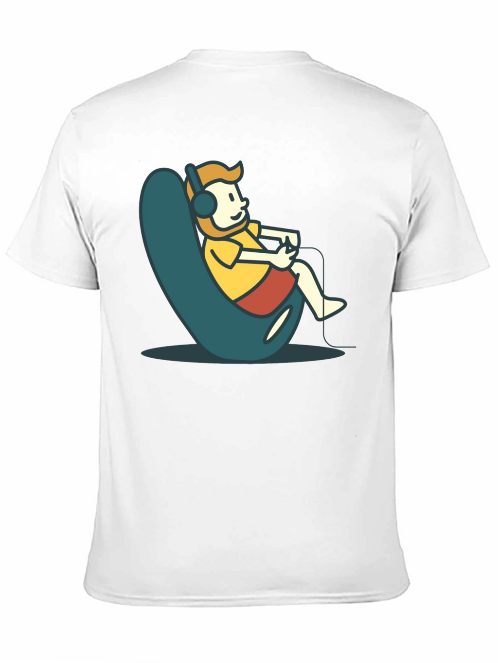Gamer Cartoon Graphic Tee - Black Cotton Comfort