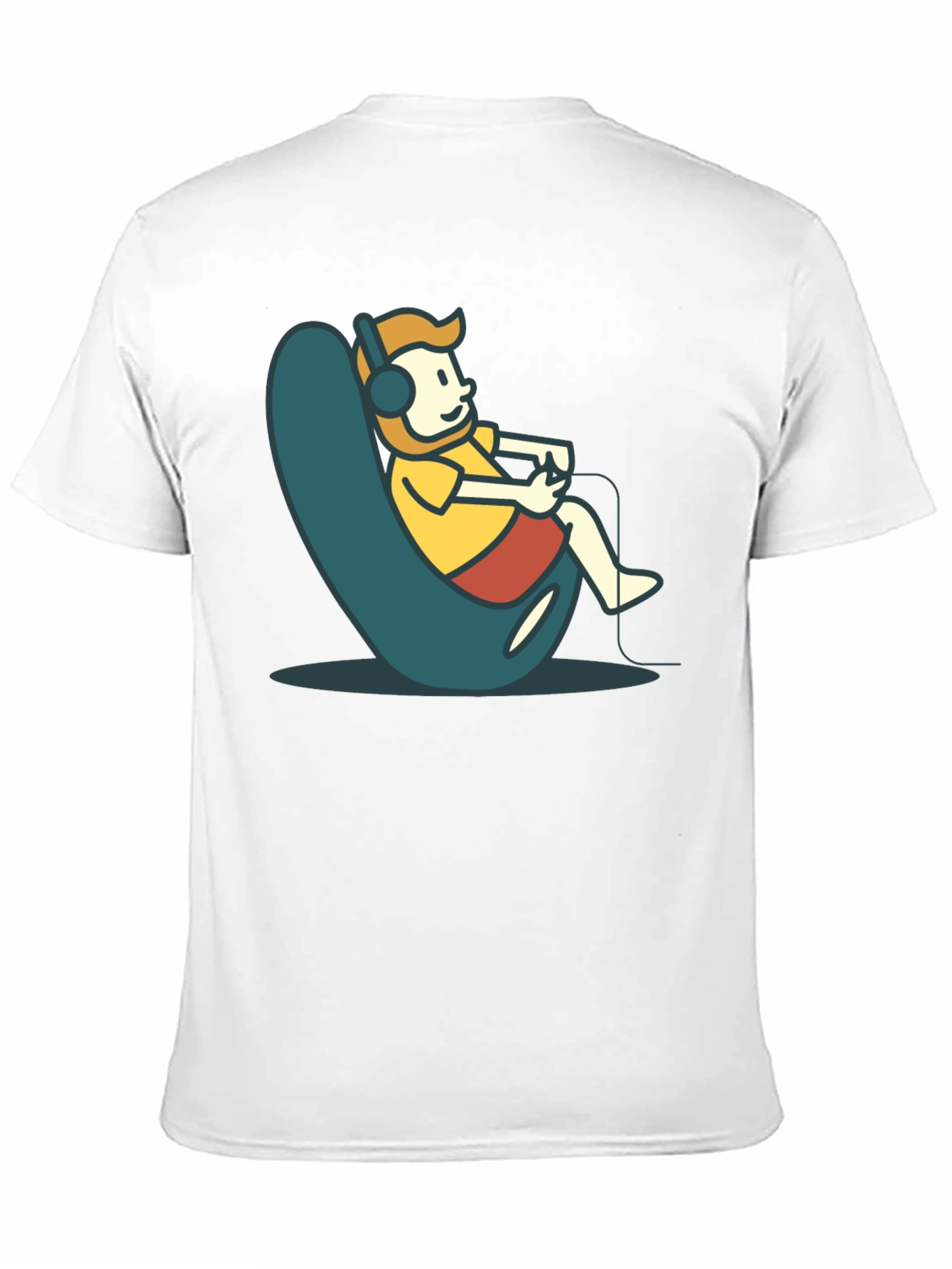 Gamer Cartoon Graphic Tee - Black Cotton Comfort