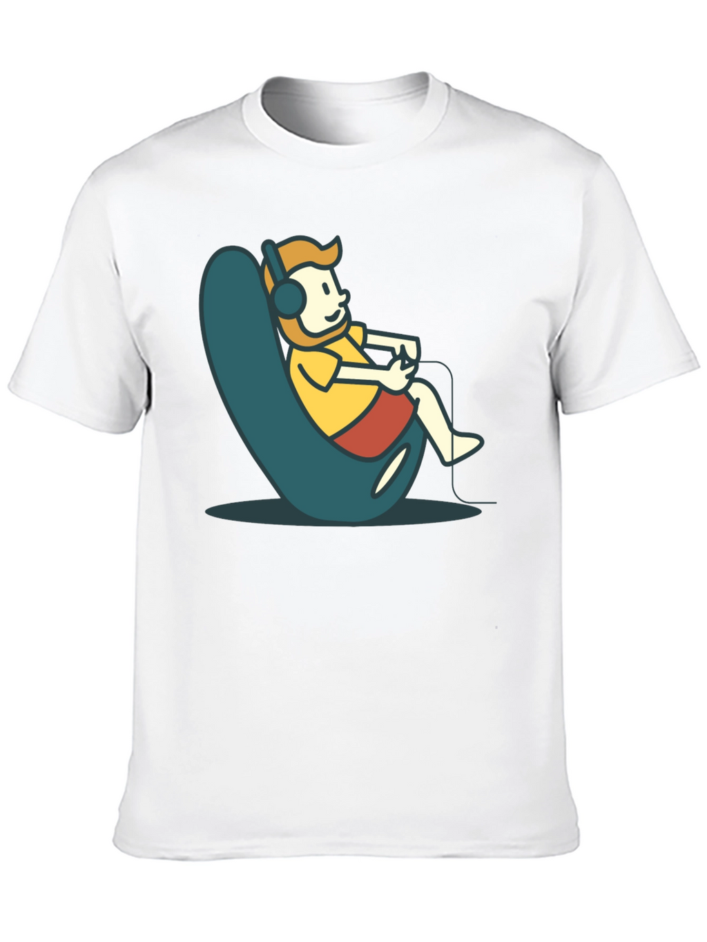 Gamer Cartoon Graphic Tee - Black Cotton Comfort