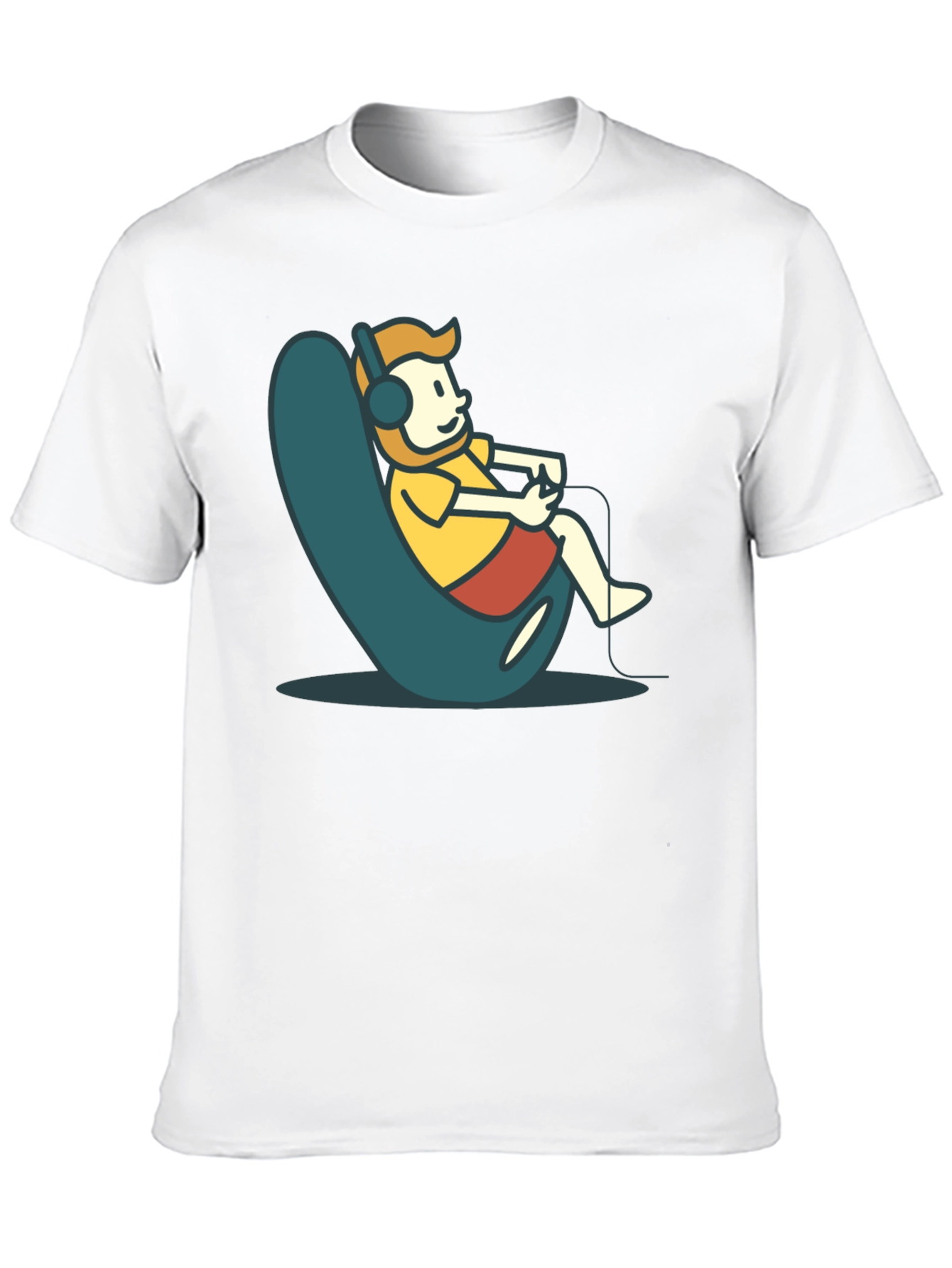 Gamer Cartoon Graphic Tee - Black Cotton Comfort