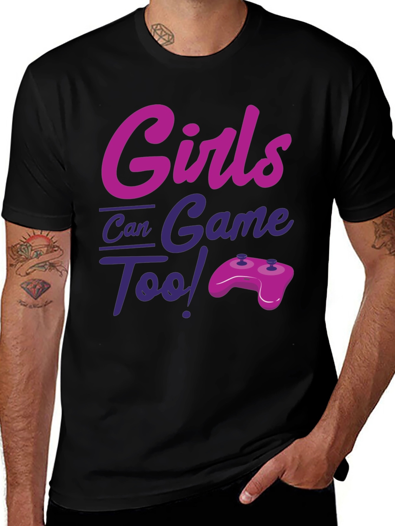 Girls Can Game Too! Novelty T-Shirt