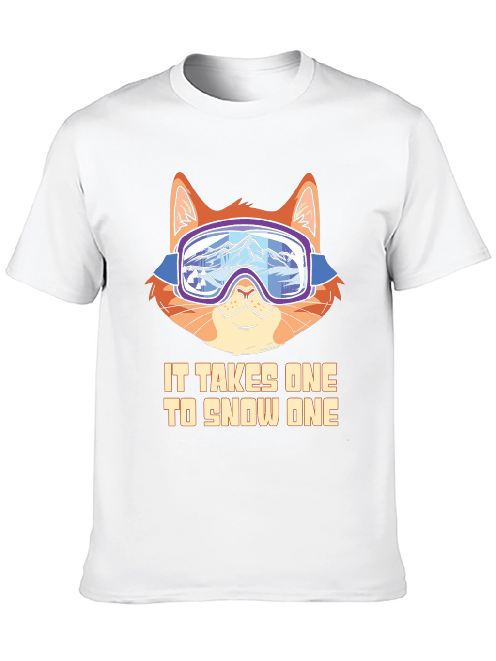 Funny Cat Skiing T-Shirt - Snow One