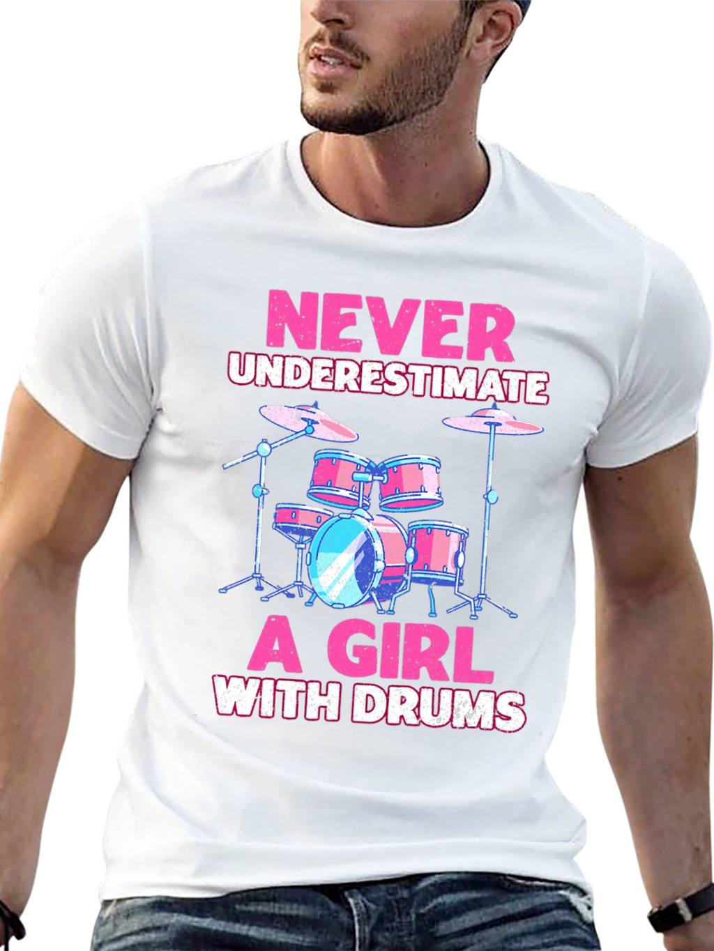 Never Underestimate a Girl With Drums T-Shirt