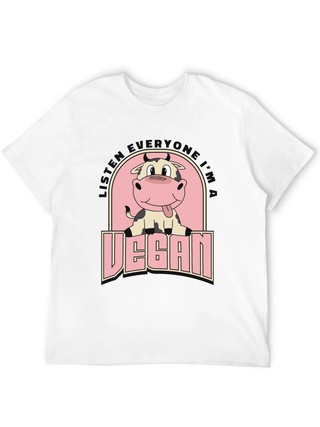 Vegan Cow Graphic Tee - Unisex Black T-Shirt