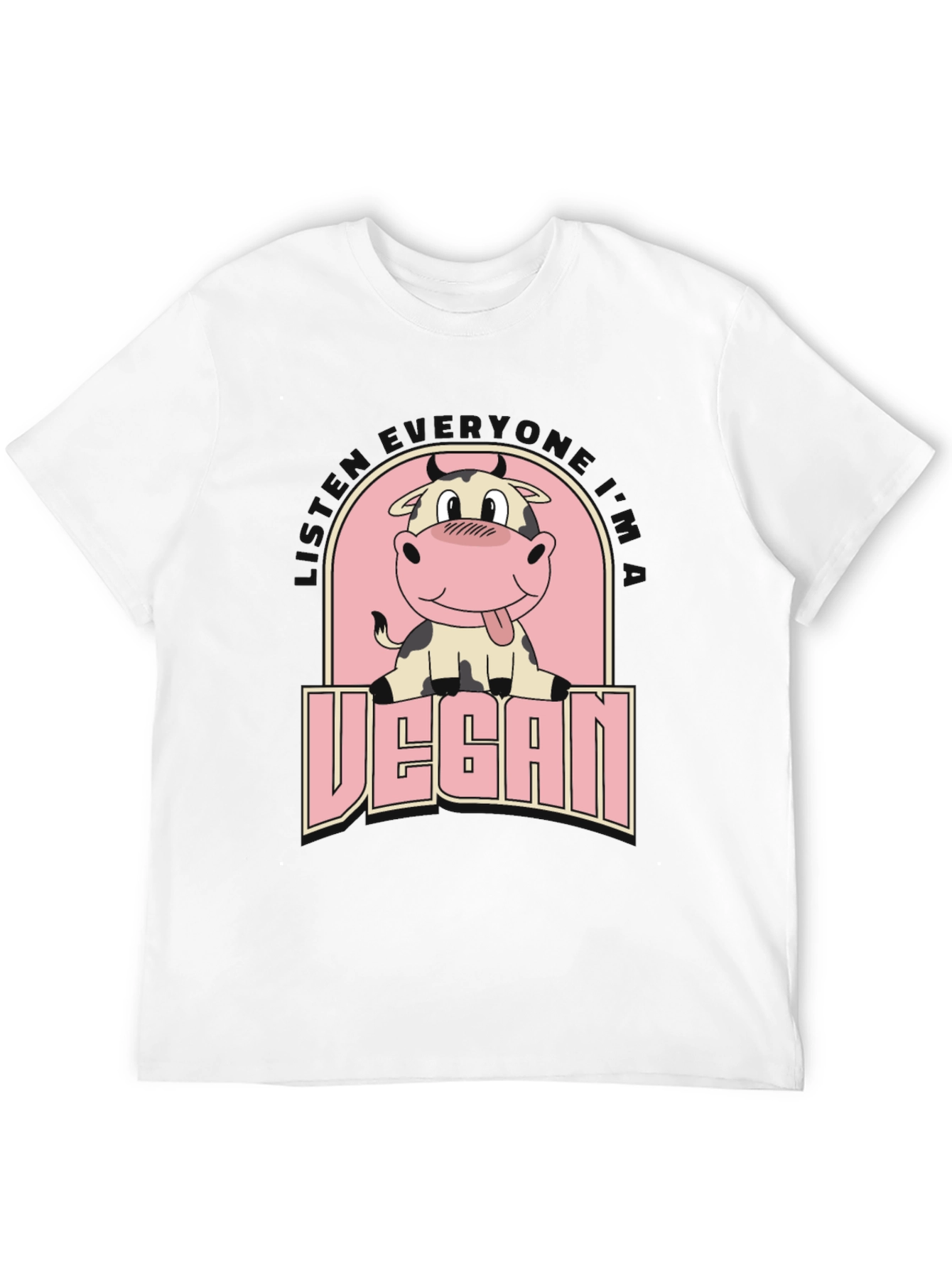 Vegan Cow Graphic Tee - Unisex Black T-Shirt
