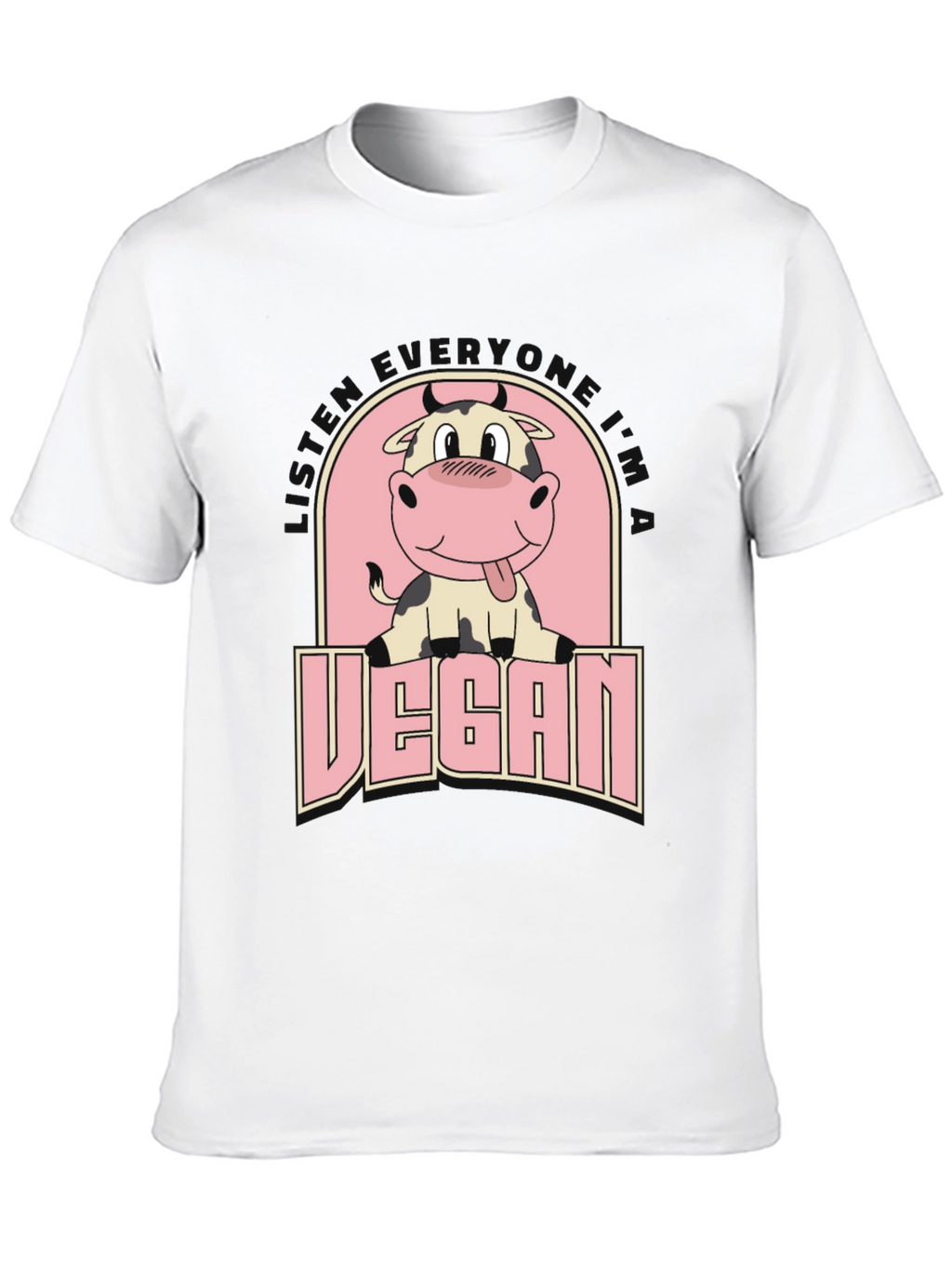 Vegan Cow Graphic Tee - Unisex Black T-Shirt