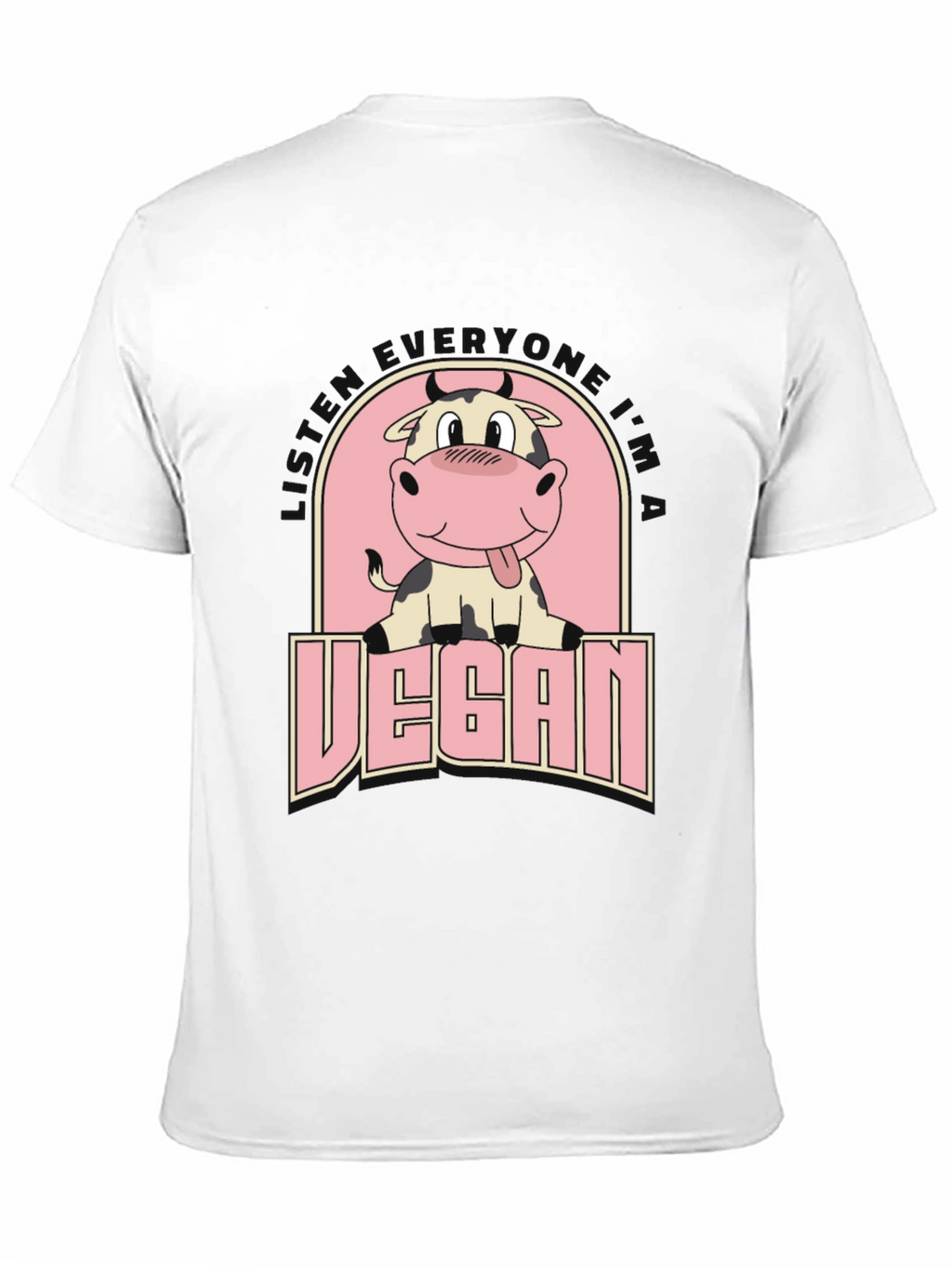 Vegan Cow Graphic Tee - Unisex Black T-Shirt