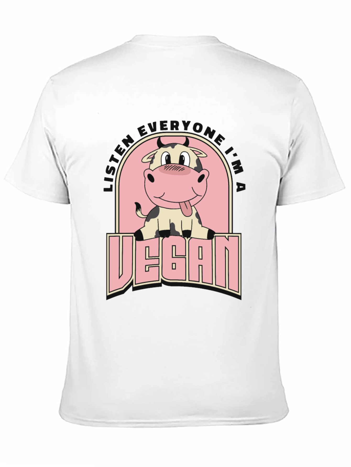 Vegan Cow Graphic Tee - Unisex Black T-Shirt