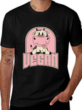 Vegan Cow Graphic Tee - Unisex Black T-Shirt
