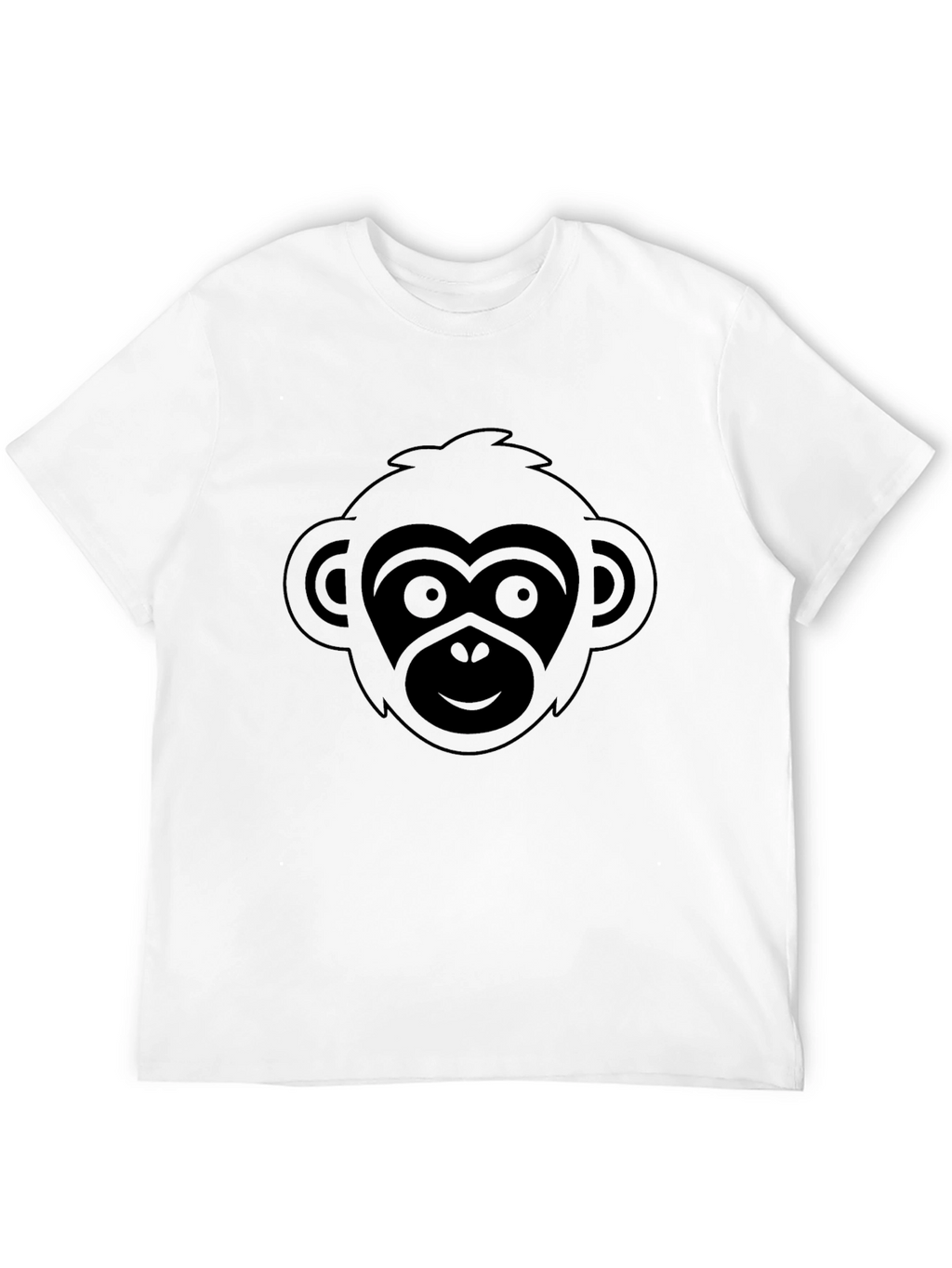 Monkey Graphic Black T-Shirt Short Sleeve Crew Neck