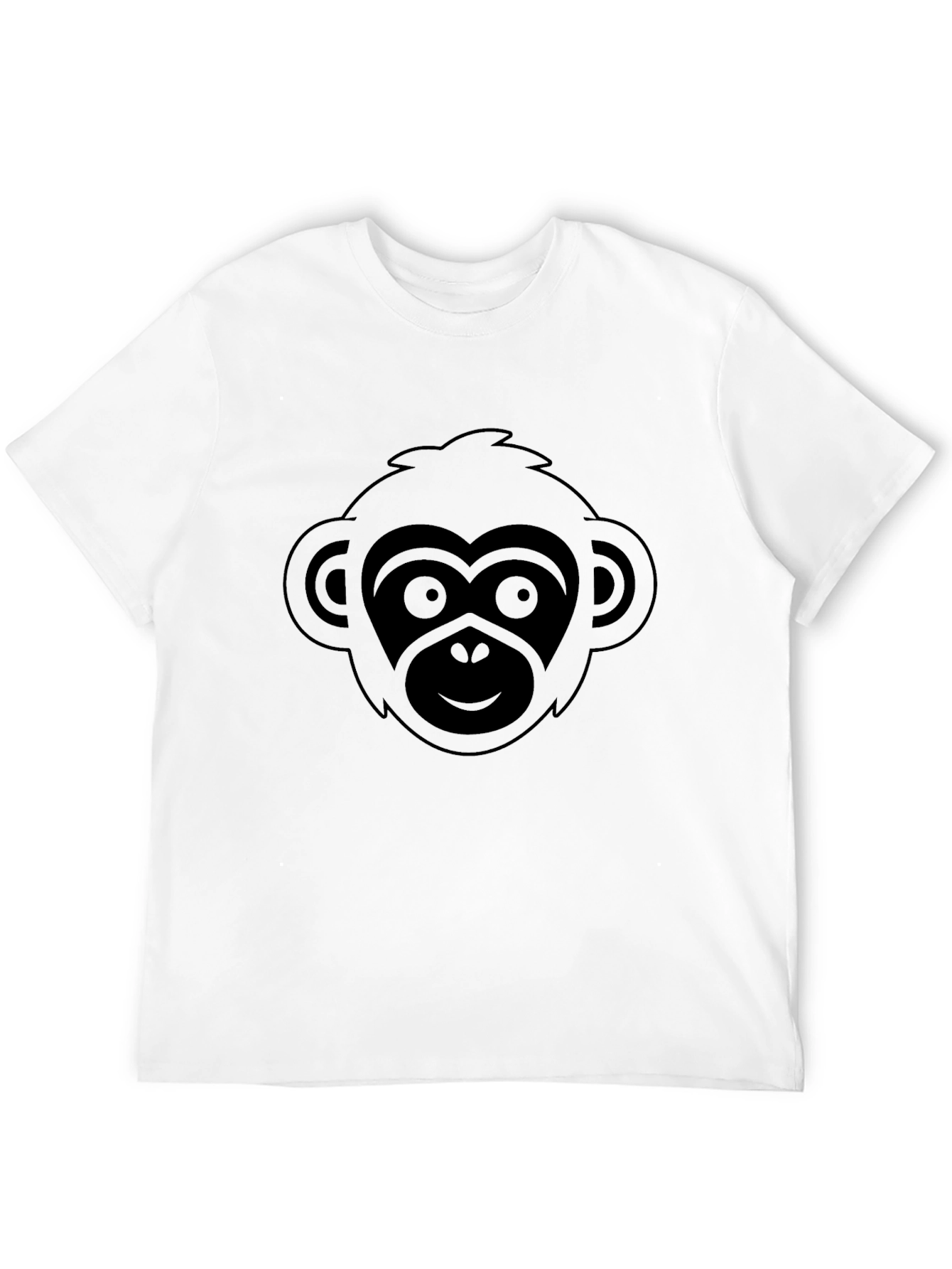 Monkey Graphic Black T-Shirt Short Sleeve Crew Neck