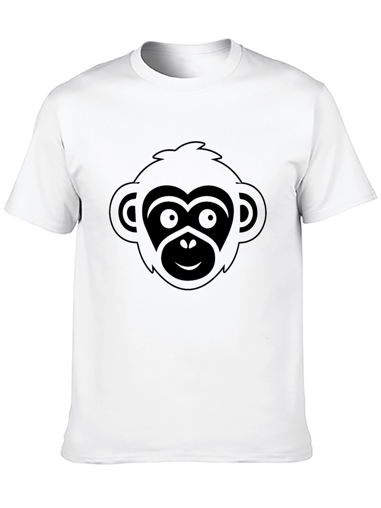 Monkey Graphic Black T-Shirt Short Sleeve Crew Neck