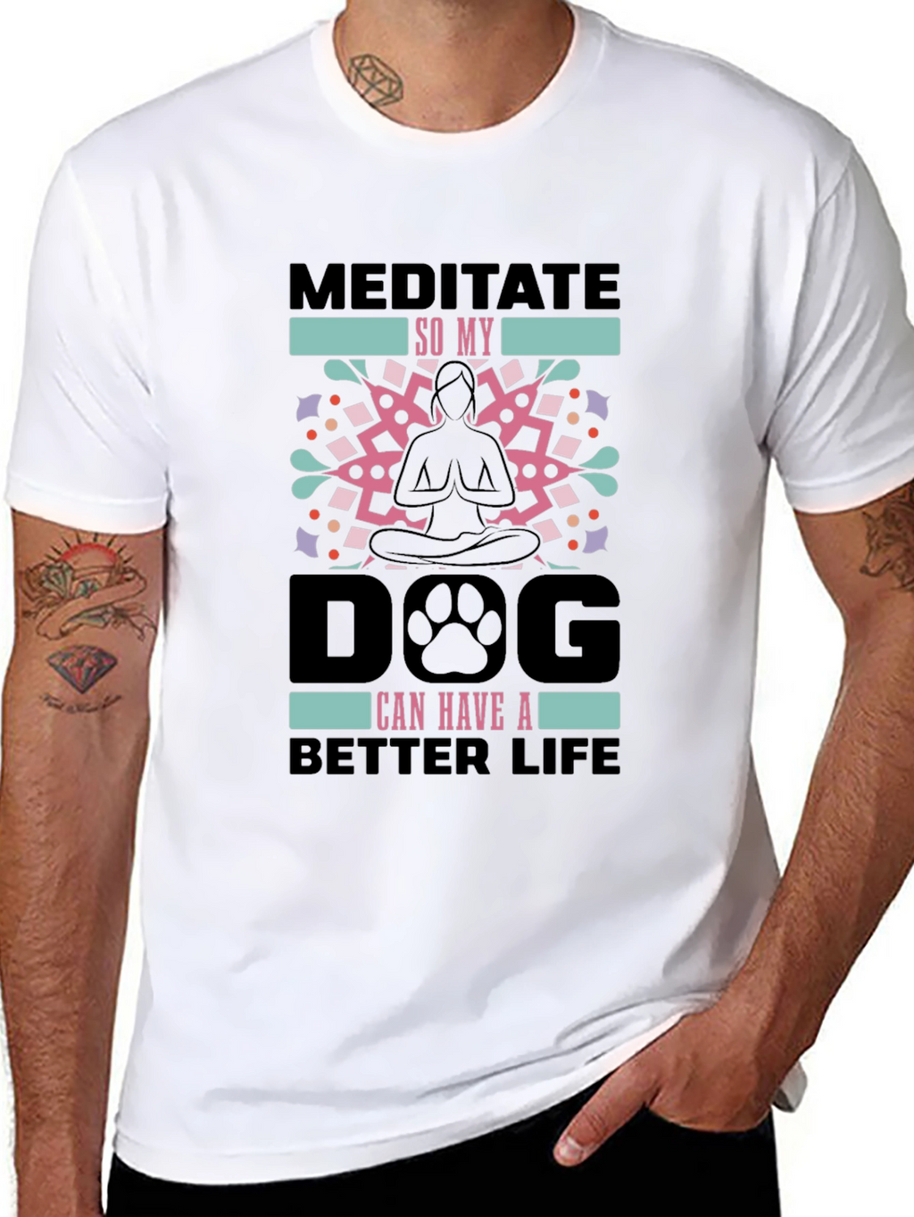 Meditate Dog Life Tee - Yoga Lovers Shirt