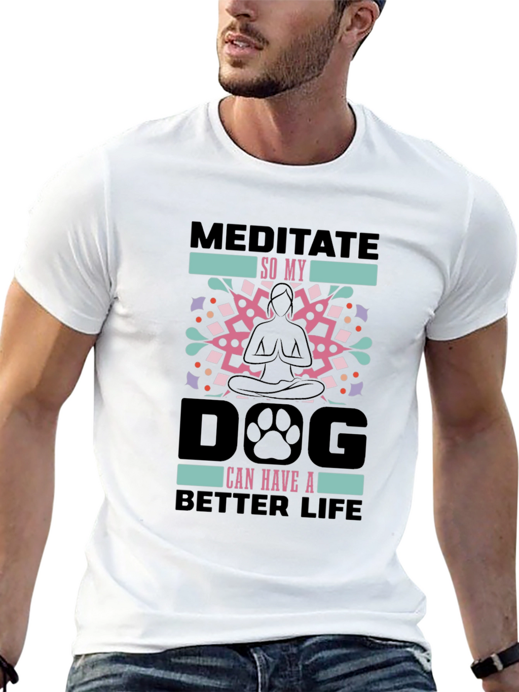 Meditate Dog Life Tee - Yoga Lovers Shirt