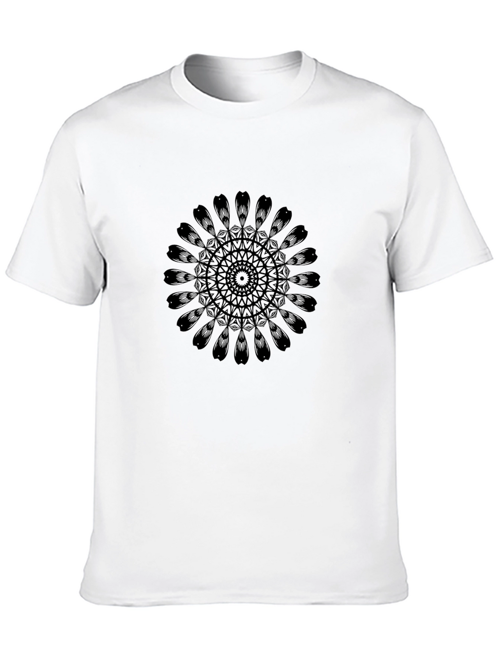 Abstract Mandala Graphic Black T-Shirt