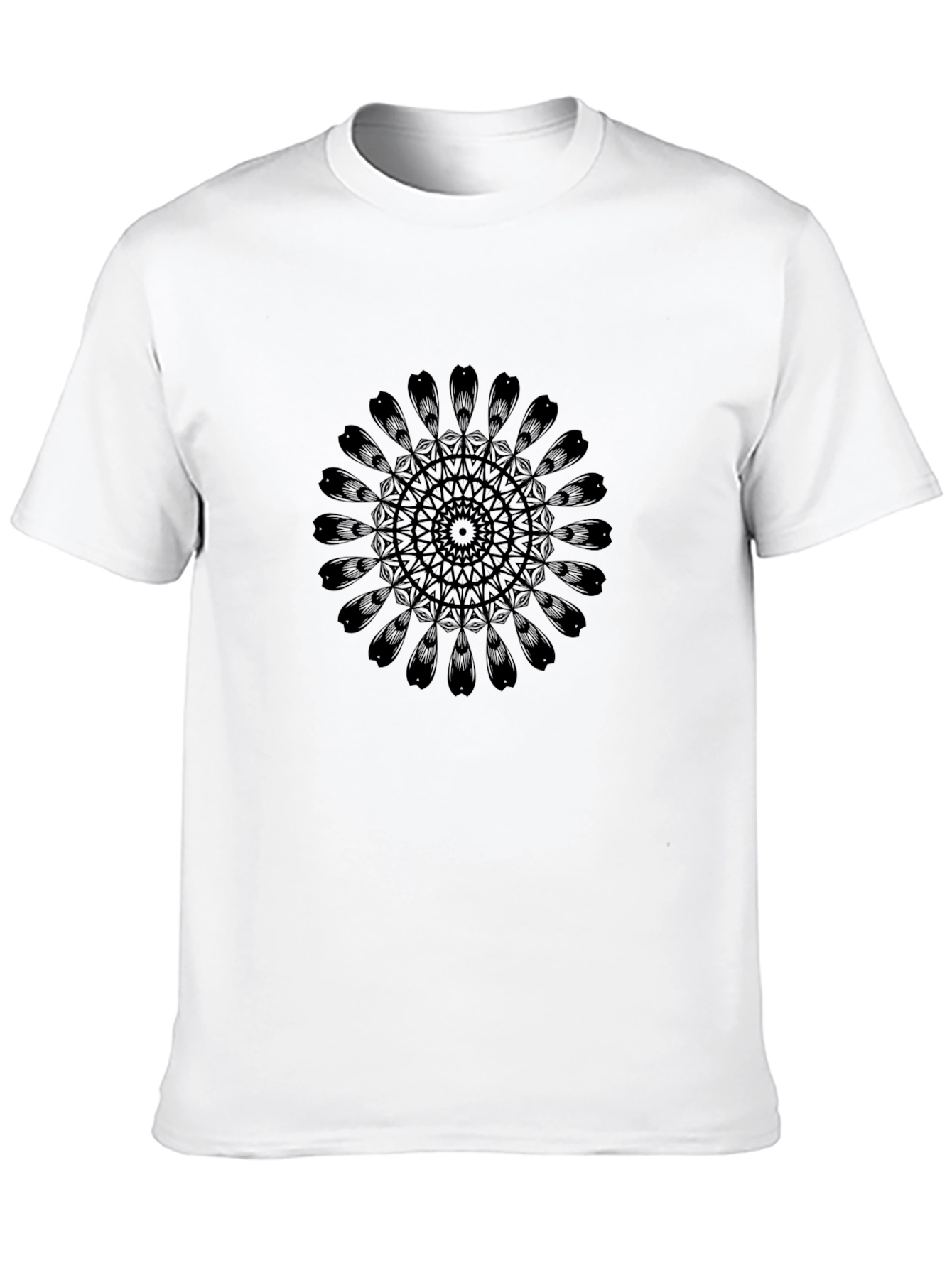 Abstract Mandala Graphic Black T-Shirt