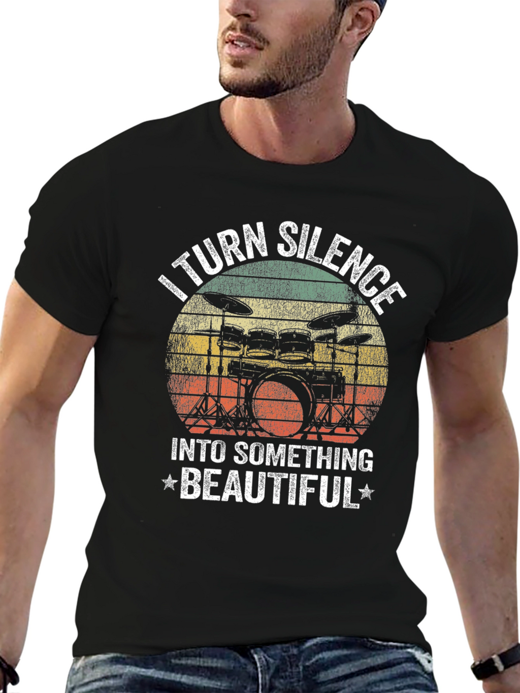 I Turn Silence Into Something Beautiful Drummer T-Shirt