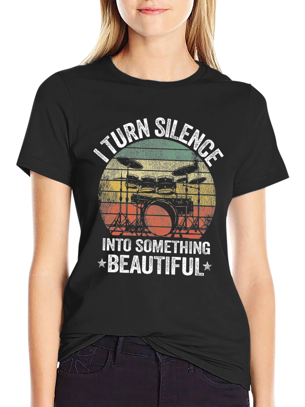 I Turn Silence Into Something Beautiful Drummer T-Shirt