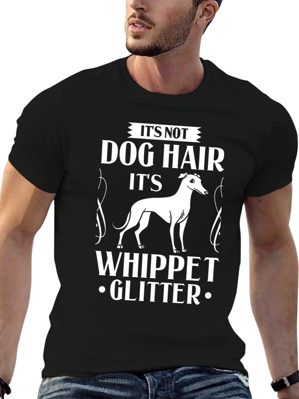 Whippet Glitter T-Shirt Dog Lover Tee