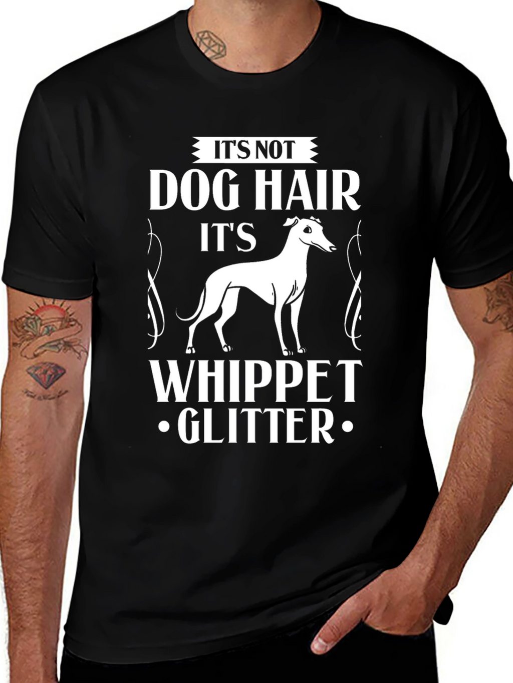 Whippet Glitter T-Shirt Dog Lover Tee