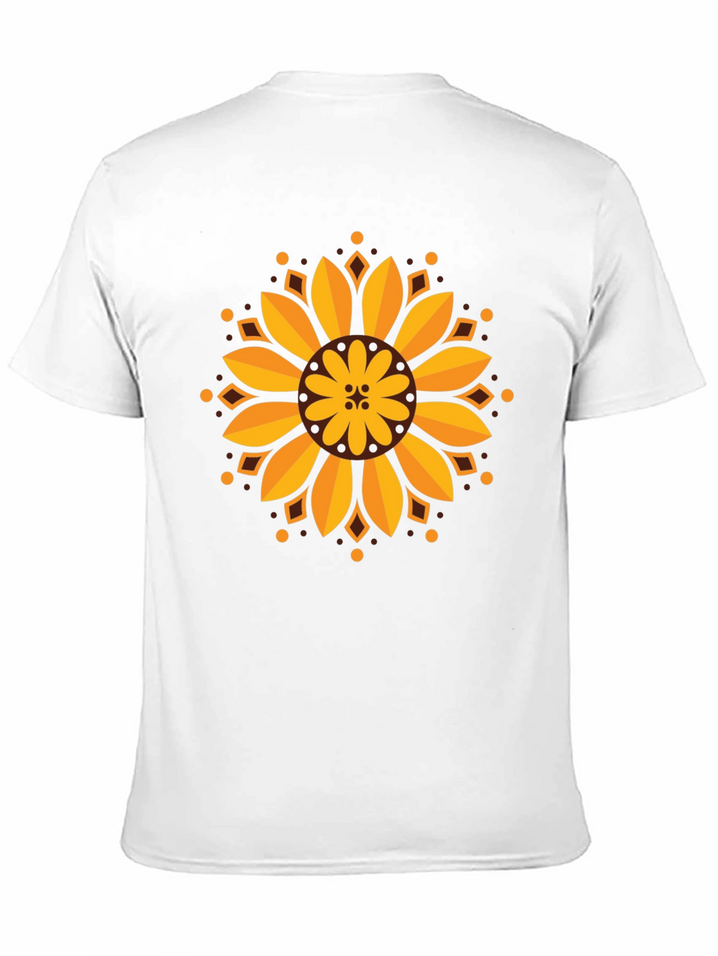 Sunflower Mandala Graphic Black T-Shirt